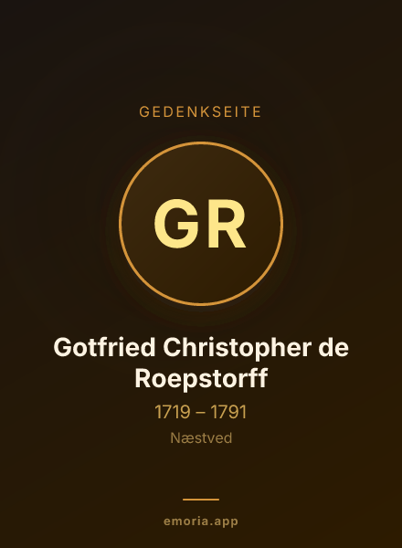 Gedenkportrait von Gotfried Christopher de Roepstorff