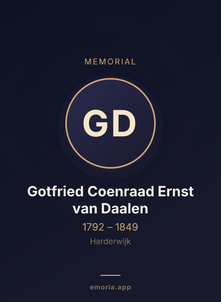 Memorial portrait of Gotfried Coenraad Ernst van Daalen