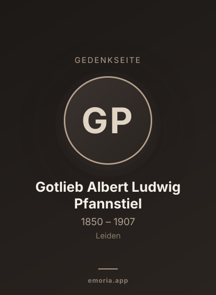 Gedenkportrait von Gotlieb Albert Ludwig Pfannstiel