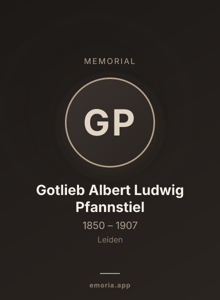 Memorial portrait of Gotlieb Albert Ludwig Pfannstiel