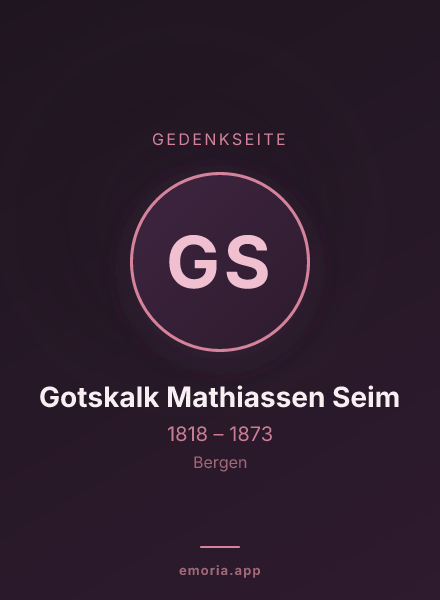 Gedenkportrait von Gotskalk Mathiassen Seim