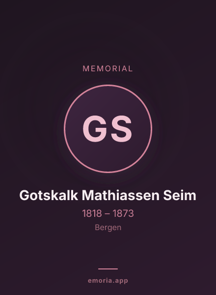Memorial portrait of Gotskalk Mathiassen Seim