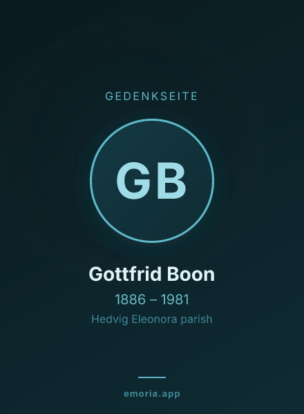 Gedenkportrait von Gottfrid Boon