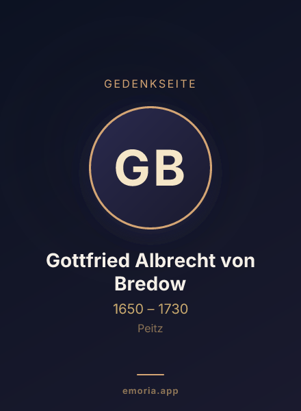 Gedenkportrait von Gottfried Albrecht von Bredow
