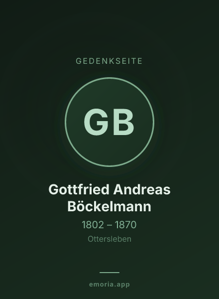 Gedenkportrait von Gottfried Andreas Böckelmann