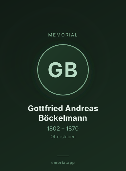 Memorial portrait of Gottfried Andreas Böckelmann