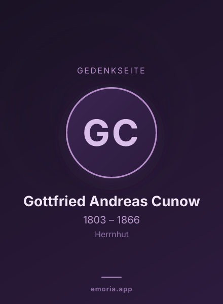 Gedenkportrait von Gottfried Andreas Cunow