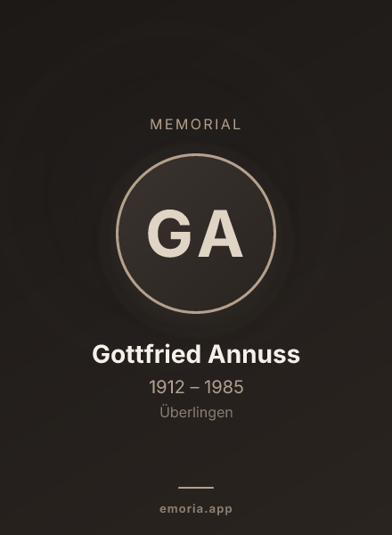 Memorial portrait of Gottfried Annuss