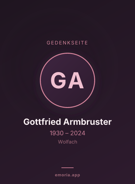 Gedenkportrait von Gottfried Armbruster