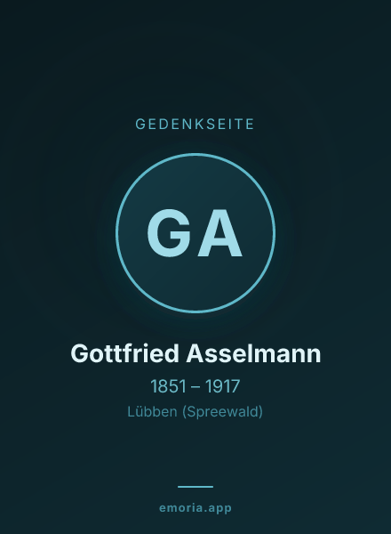 Gedenkportrait von Gottfried Asselmann