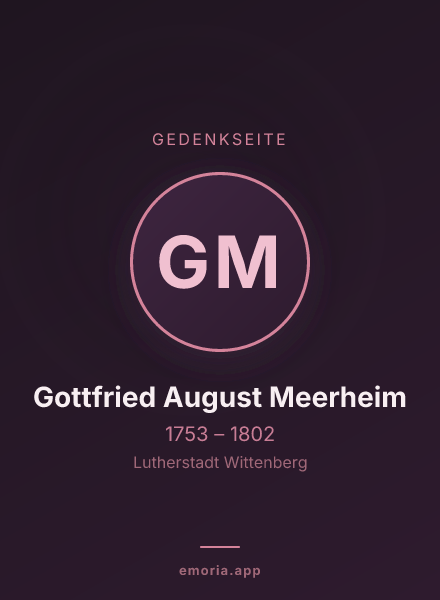 Gedenkportrait von Gottfried August Meerheim