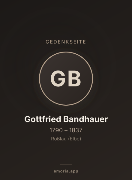 Gedenkportrait von Gottfried Bandhauer