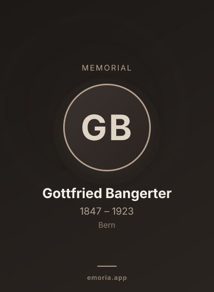 Memorial portrait of Gottfried Bangerter
