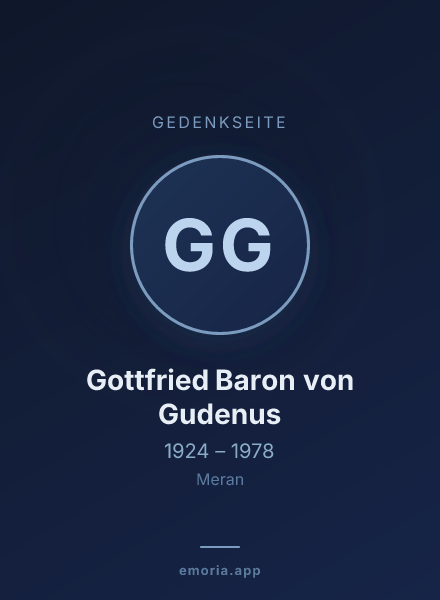 Gedenkportrait von Gottfried Baron von Gudenus