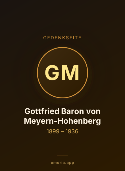 Gedenkportrait von Gottfried Baron von Meyern-Hohenberg