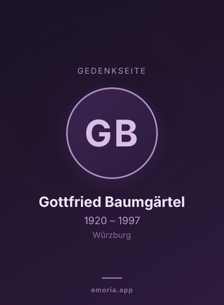 Gedenkportrait von Gottfried Baumgärtel