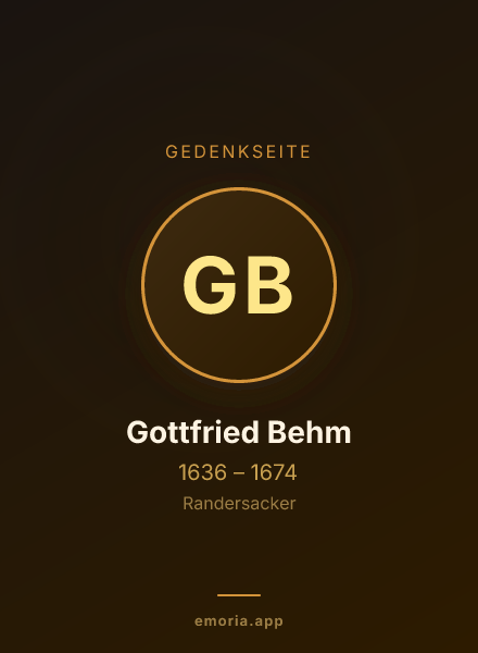 Gedenkportrait von Gottfried Behm