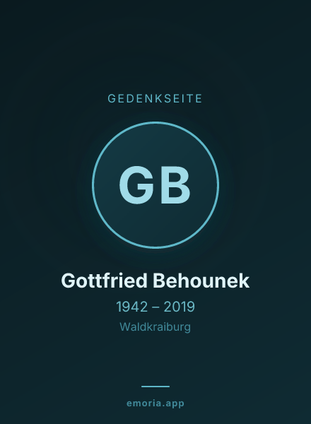 Gedenkportrait von Gottfried Behounek