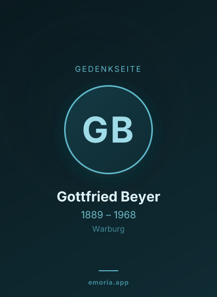 Gedenkportrait von Gottfried Beyer
