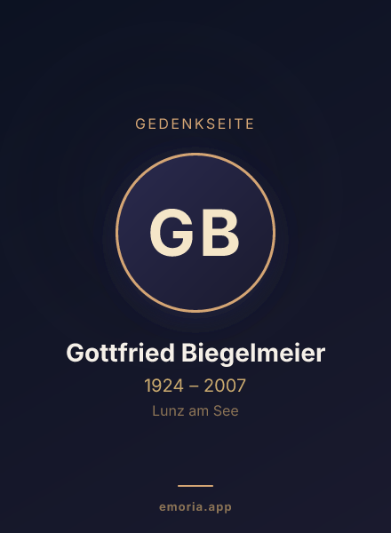 Gedenkportrait von Gottfried Biegelmeier
