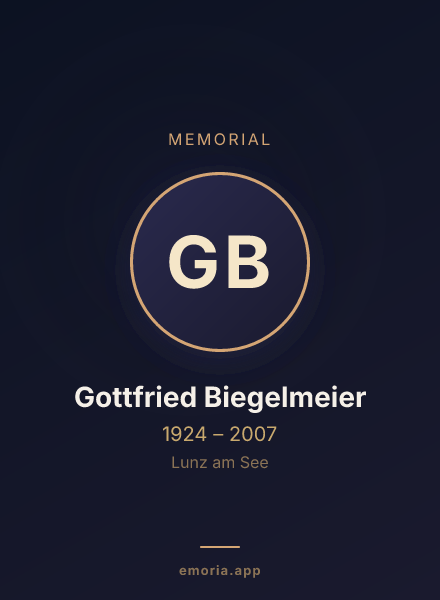 Memorial portrait of Gottfried Biegelmeier