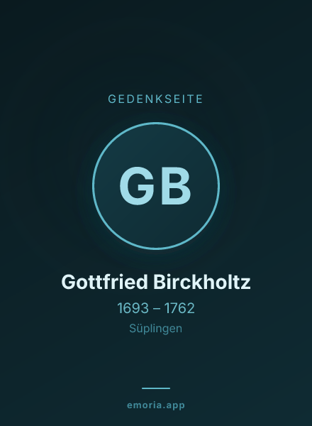 Gedenkportrait von Gottfried Birckholtz