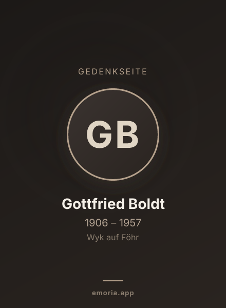 Gedenkportrait von Gottfried Boldt