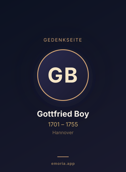 Gedenkportrait von Gottfried Boy