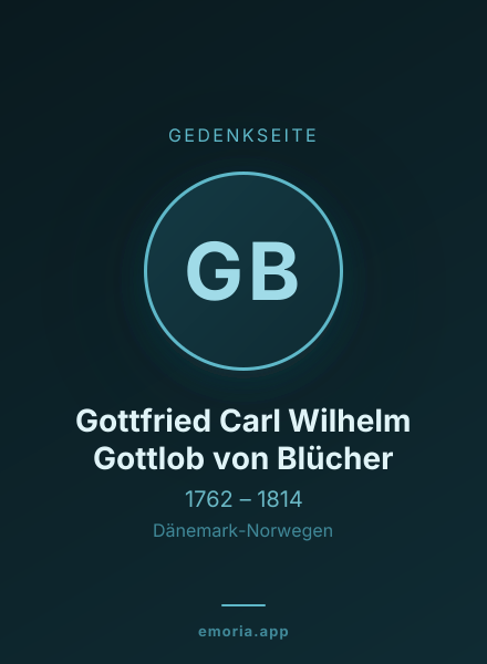 Gedenkportrait von Gottfried Carl Wilhelm Gottlob von Blücher