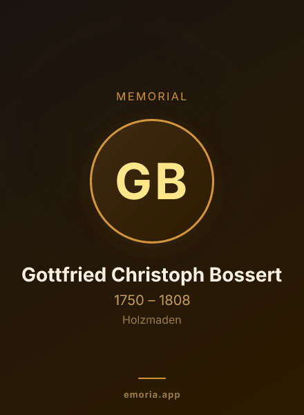 Memorial portrait of Gottfried Christoph Bossert