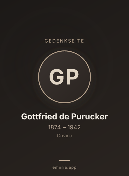 Gedenkportrait von Gottfried de Purucker