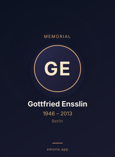 Memorial portrait of Gottfried Ensslin