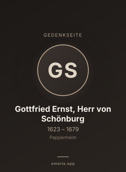 Gedenkportrait von Gottfried Ernst, Herr von Schönburg