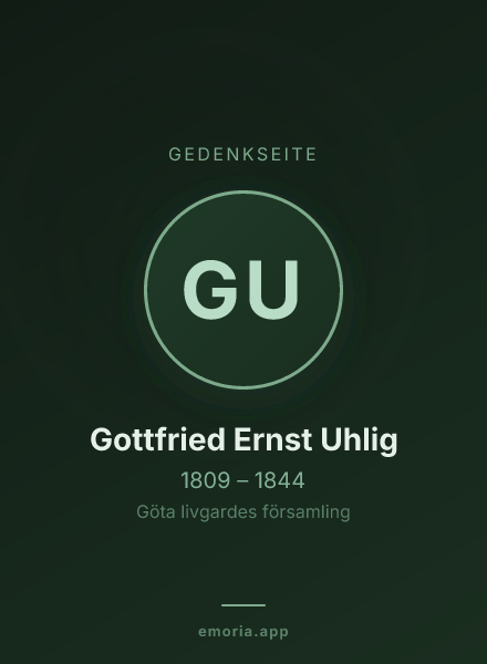 Gedenkportrait von Gottfried Ernst Uhlig