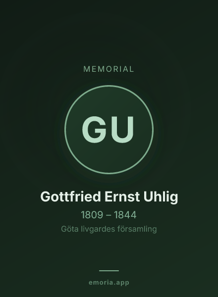 Memorial portrait of Gottfried Ernst Uhlig