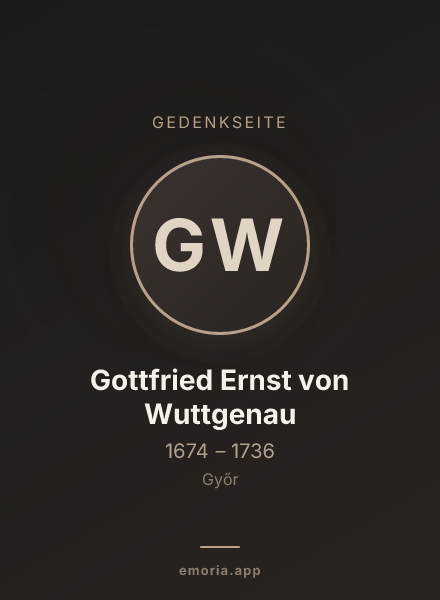 Gedenkportrait von Gottfried Ernst von Wuttgenau