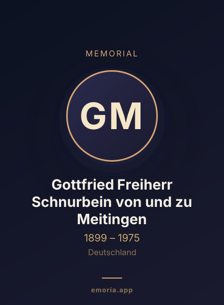 Memorial portrait of Gottfried Freiherr Schnurbein von und zu Meitingen
