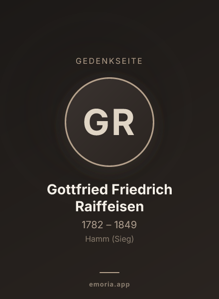 Gedenkportrait von Gottfried Friedrich Raiffeisen