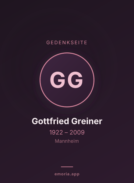 Gedenkportrait von Gottfried Greiner