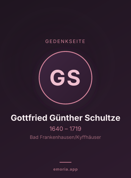 Gedenkportrait von Gottfried Günther Schultze