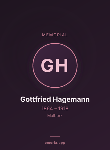 Memorial portrait of Gottfried Hagemann