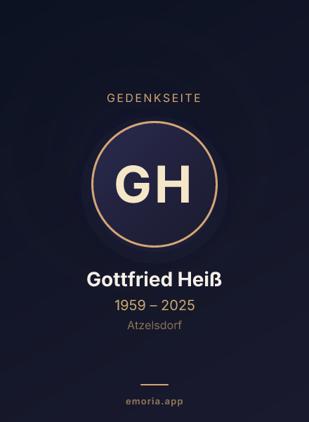 Gedenkportrait von Gottfried Heiß