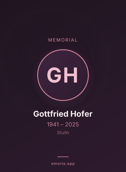 Memorial portrait of Gottfried Hofer