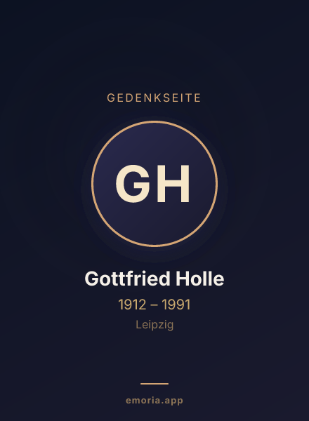 Gedenkportrait von Gottfried Holle