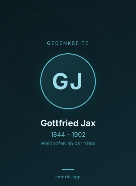 Gedenkportrait von Gottfried Jax