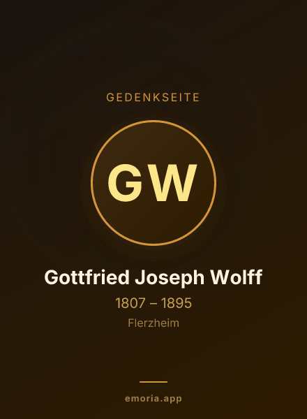 Gedenkportrait von Gottfried Joseph Wolff
