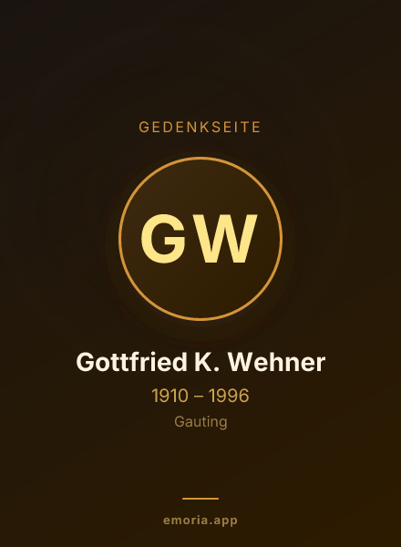 Gedenkportrait von Gottfried K. Wehner