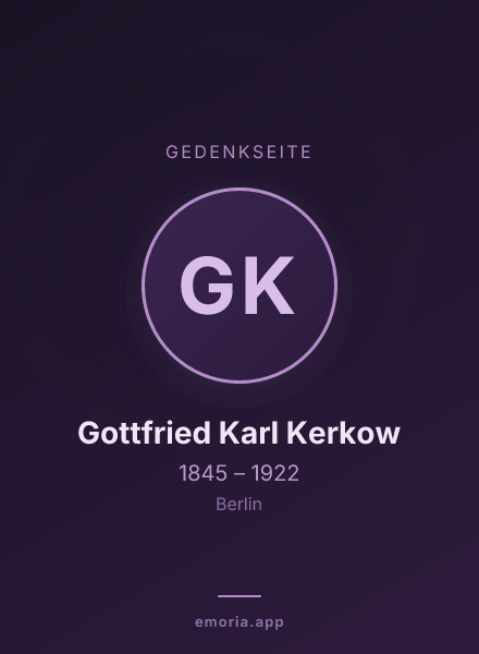Gedenkportrait von Gottfried Karl Kerkow