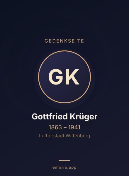 Gedenkportrait von Gottfried Krüger