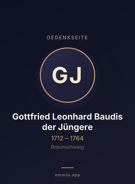 Gedenkportrait von Gottfried Leonhard Baudis der Jüngere